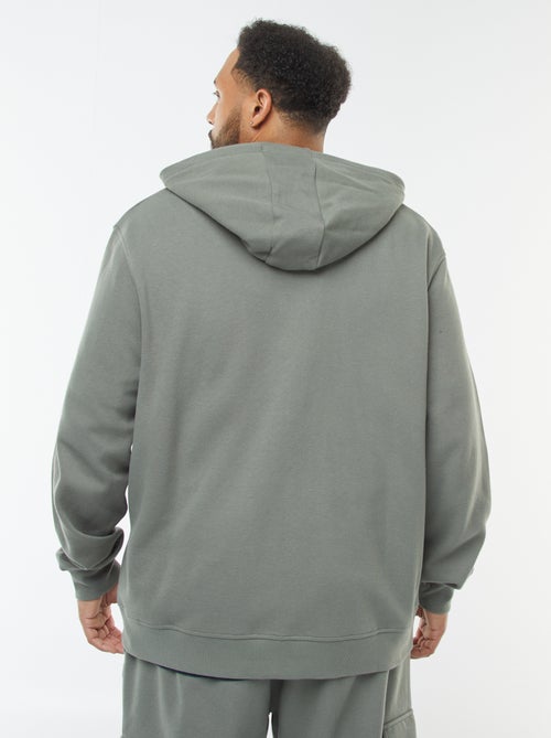 Sweat en maille piquée avec ouverture zippée et capuche - Kiabi