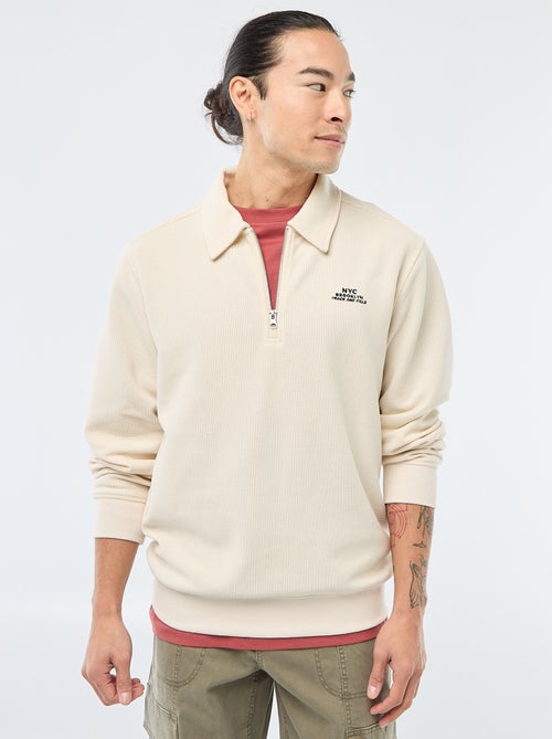 Sweat en matière gaufrée - Kiabi