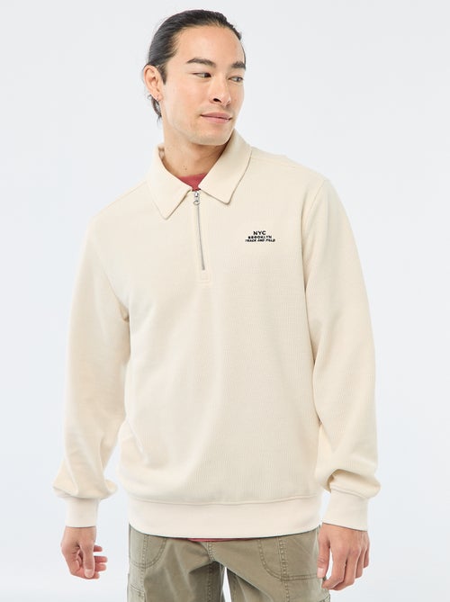 Sweat en matière gaufrée - Kiabi