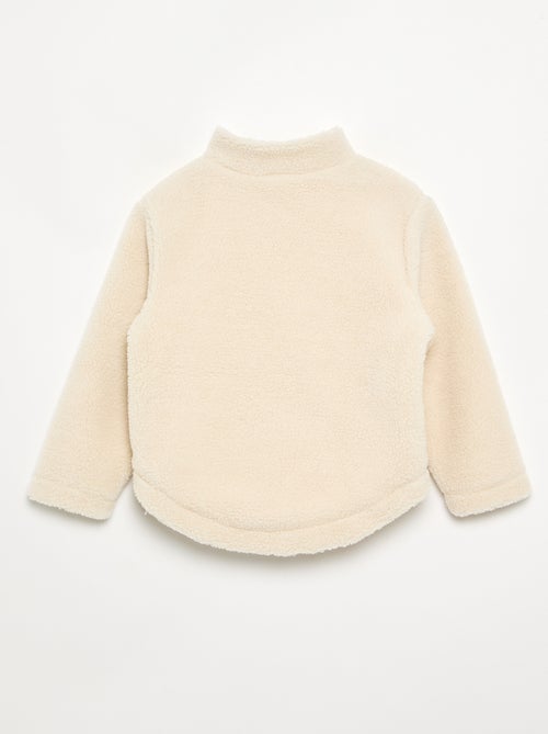 Sweat en matière moutonnée et avec col montant - Kiabi