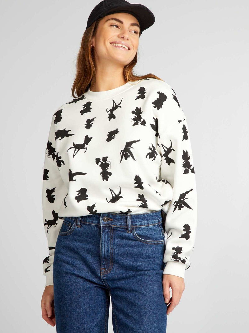 Sweat en molleton - 100 ans de 'Disney' Blanc - Kiabi