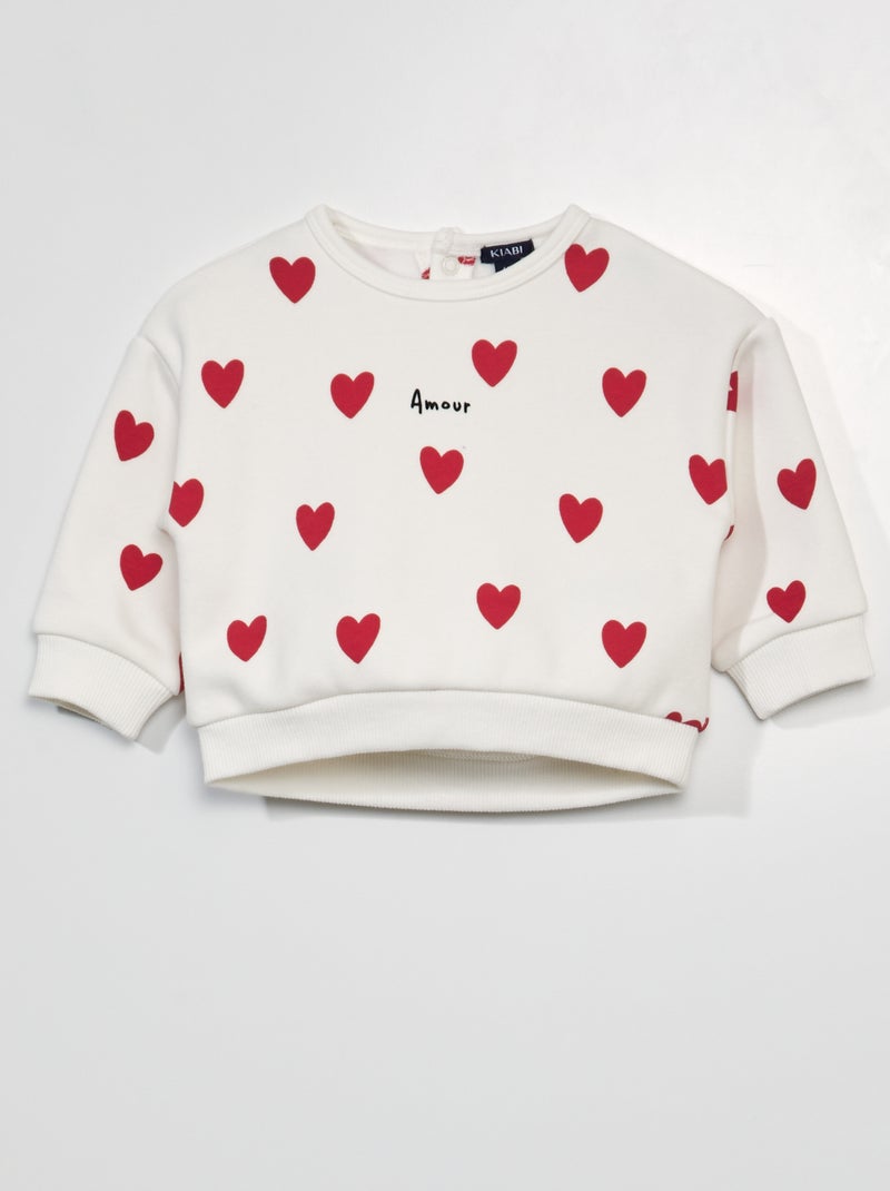 Sweat en molleton - Toujours + de douceur Blanc - Kiabi