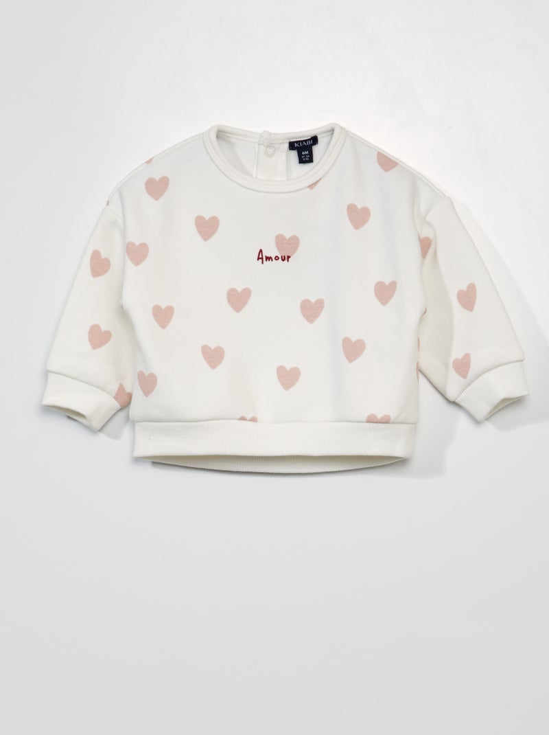 Sweat en molleton - Toujours + de douceur Blanc - Kiabi