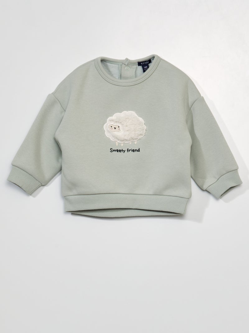 Sweat en molleton - Toujours + de douceur Vert - Kiabi