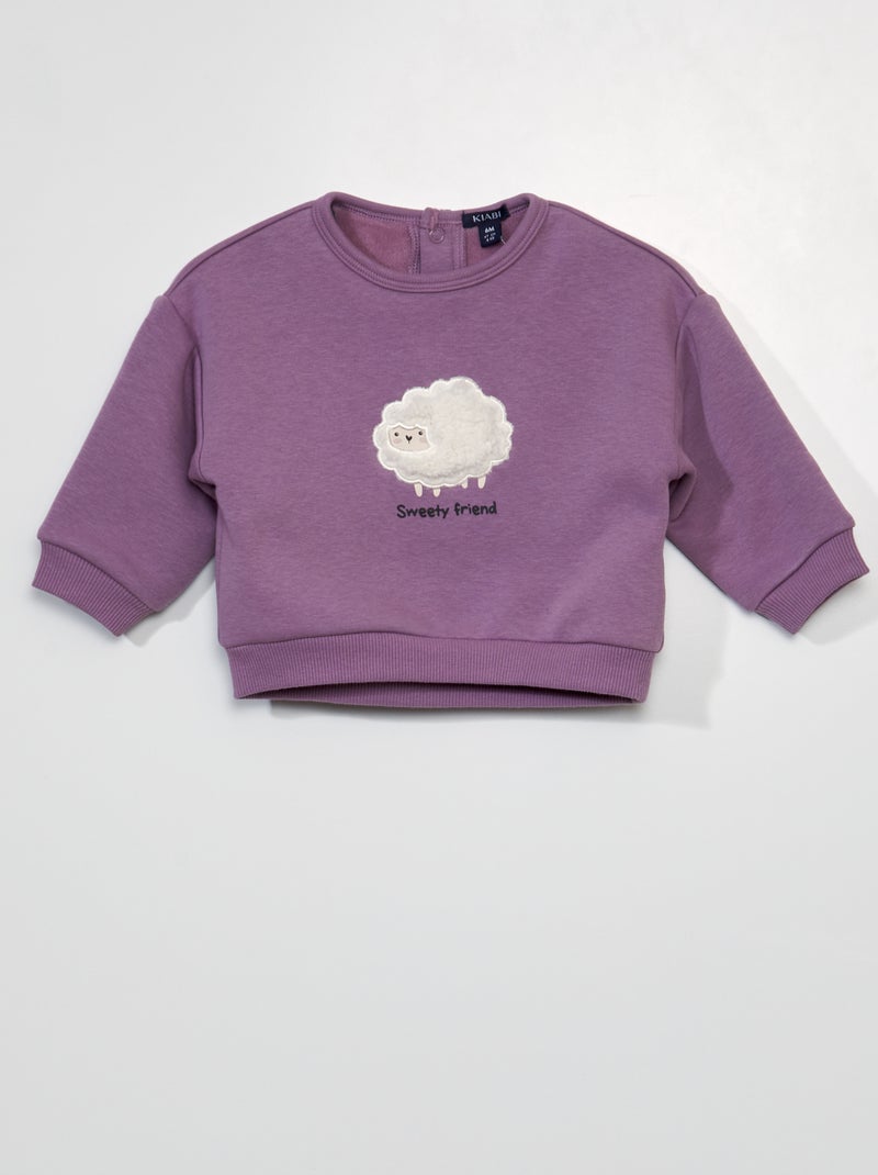 Sweat en molleton - Toujours + de douceur Violet - Kiabi