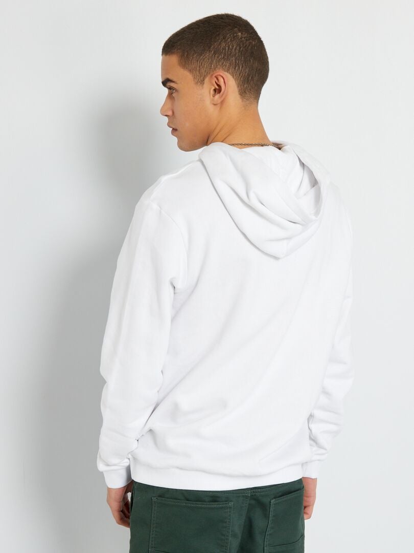 Sweat en molleton à capuche avec imprimé Blanc/vert 'manga' - Kiabi