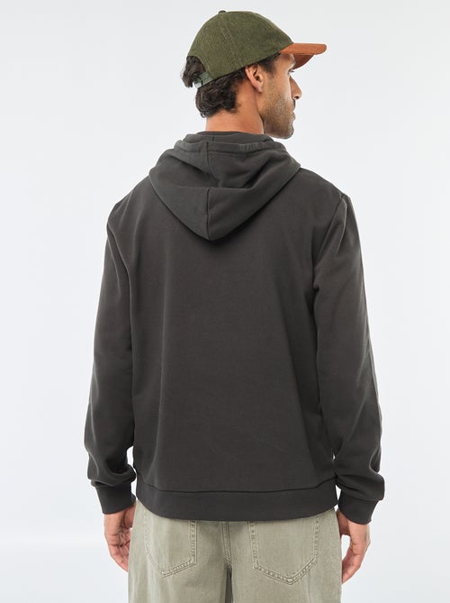 Sweat en molleton à capuche avec ouverture zippée au col - Kiabi
