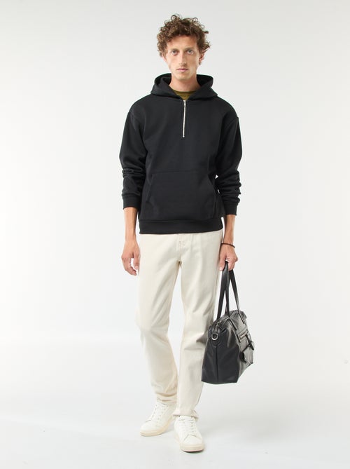 Sweat en molleton à capuche avec ouverture zippée au col - Kiabi