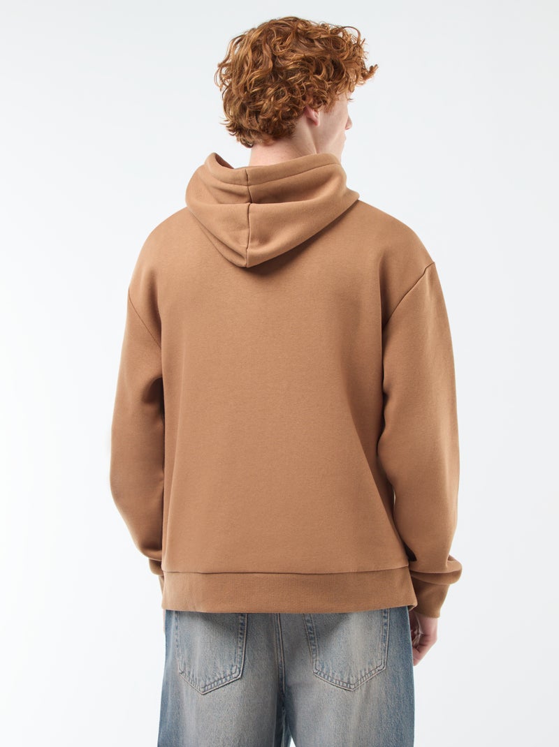 Sweat en molleton à capuche Beige - Kiabi
