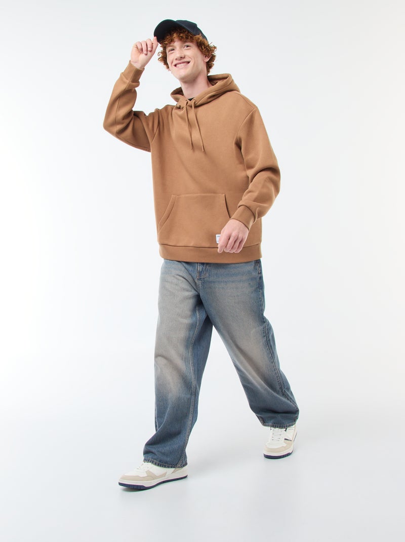 Sweat en molleton à capuche Beige - Kiabi