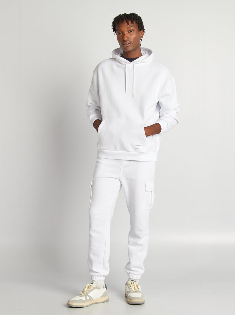 Sweat en molleton à capuche Blanc - Kiabi