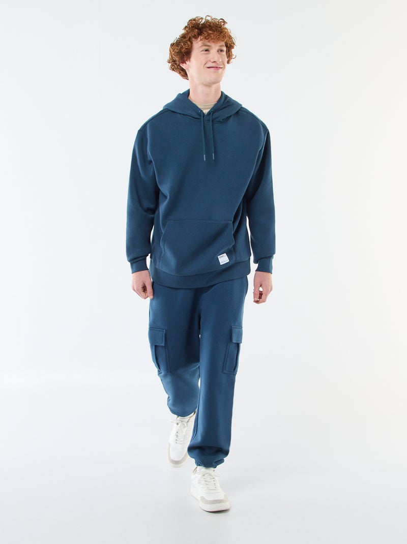 Sweat en molleton à capuche Bleu - Kiabi