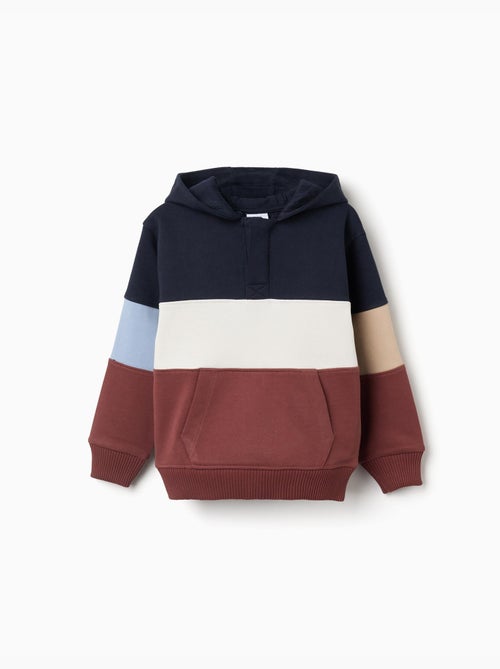 Sweat en molleton à capuche et blocs de couleur - Kiabi