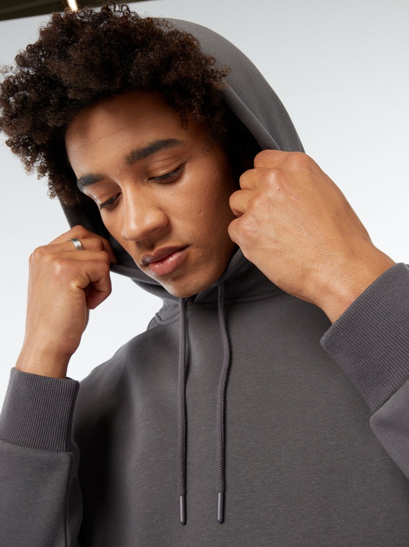 Sweat en molleton à capuche Gris - Kiabi