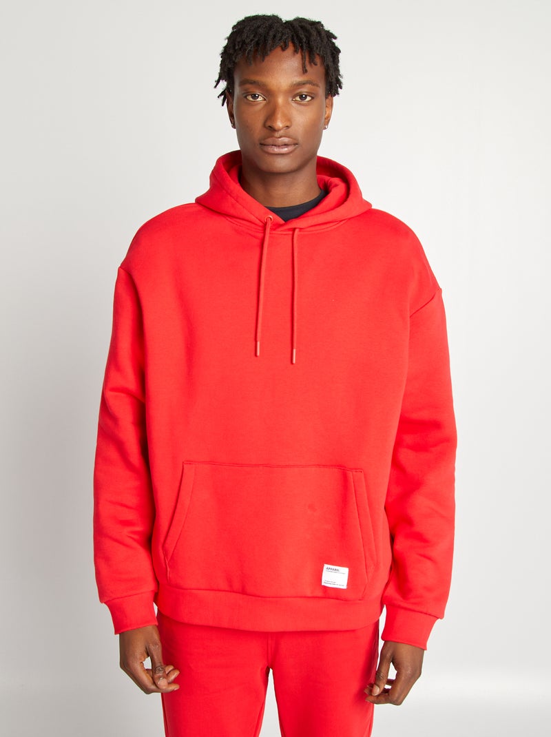 Sweat en molleton à capuche Rouge - Kiabi