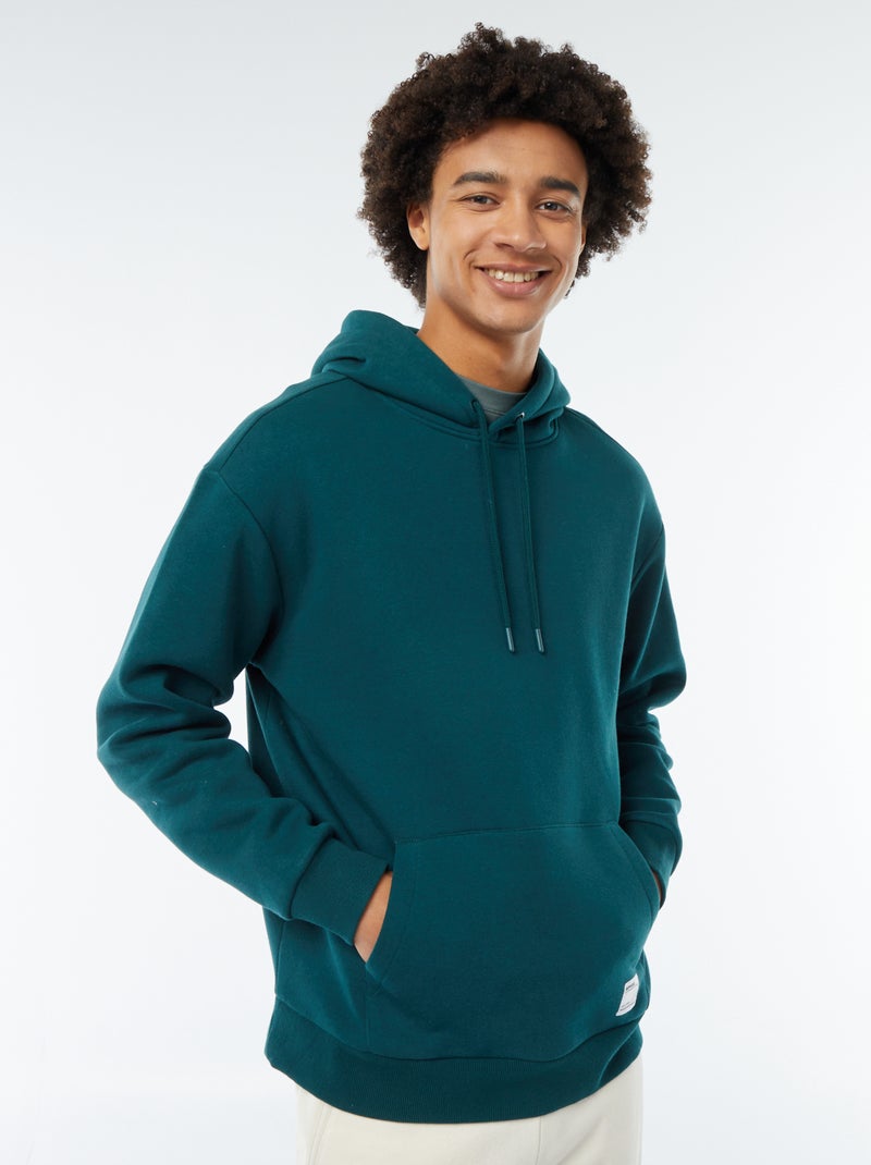 Sweat en molleton à capuche Vert - Kiabi