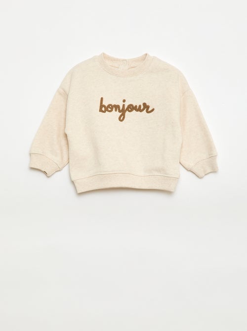Sweat en molleton à message - Kiabi