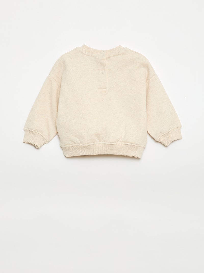 Sweat en molleton à message Beige - Kiabi