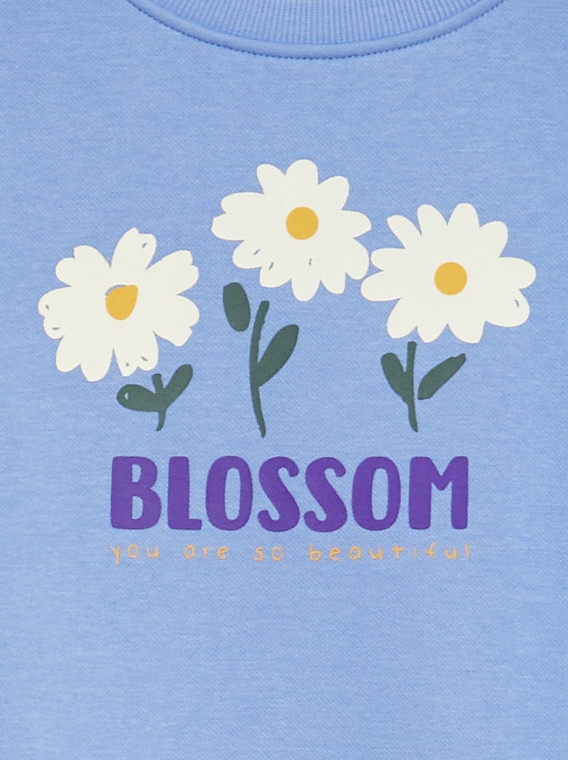 Sweat en molleton à motif Bleu - Kiabi