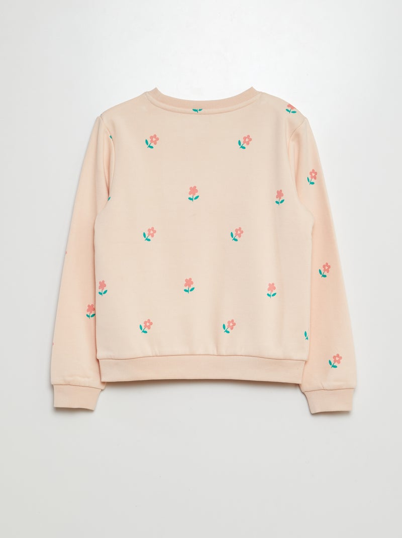 Sweat en molleton à motif Rose - Kiabi