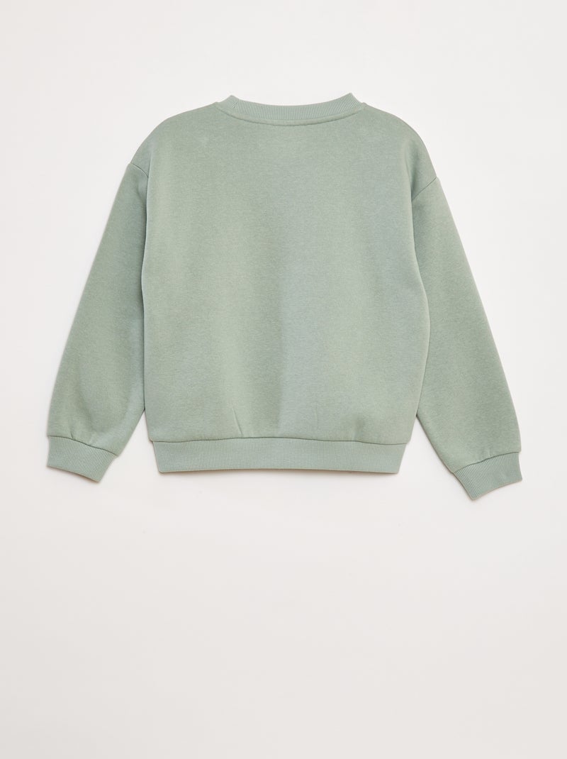 Sweat en molleton avec animation en maille bouclette Bleu - Kiabi