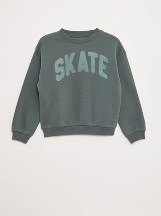 Sweat en molleton avec animation en maille bouclette