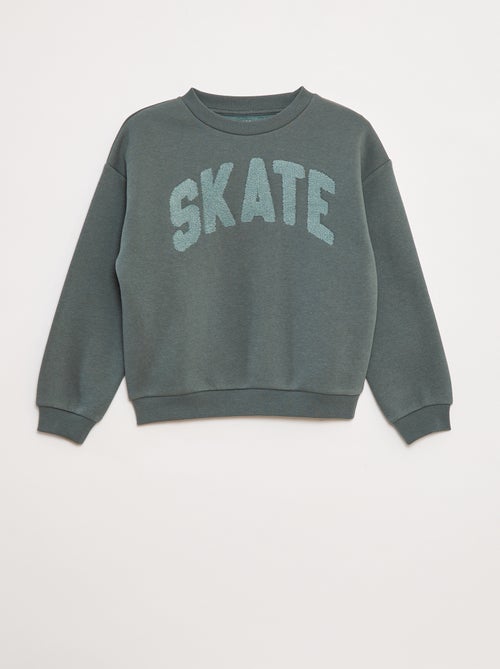 Sweat en molleton avec animation en maille bouclette - Kiabi