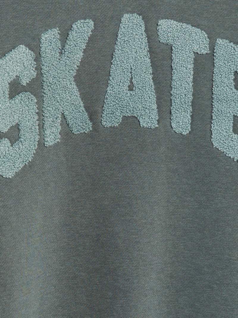 Sweat en molleton avec animation en maille bouclette Vert - Kiabi