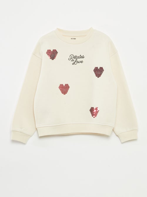 Sweat en molleton avec animation strass - Kiabi Sweat en molleton avec animation strass - Kiabi