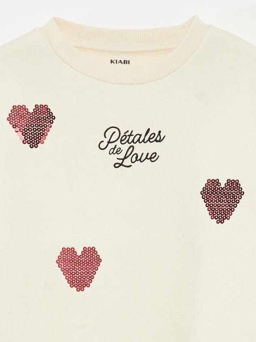 Sweat en molleton avec animation strass - Kiabi Sweat en molleton avec animation strass - Kiabi