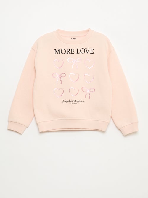 Sweat en molleton avec animation strass - Kiabi