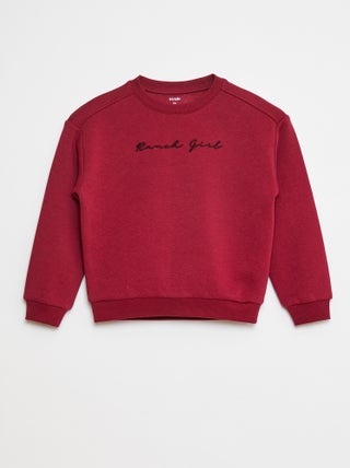 Sweat en molleton avec broderie et franges sur les manches