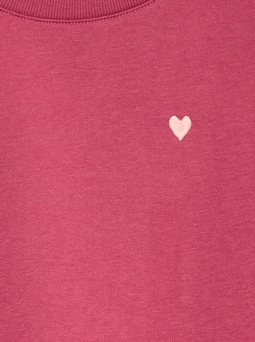 Sweat en molleton avec broderie et fronces aux épaules - Kiabi