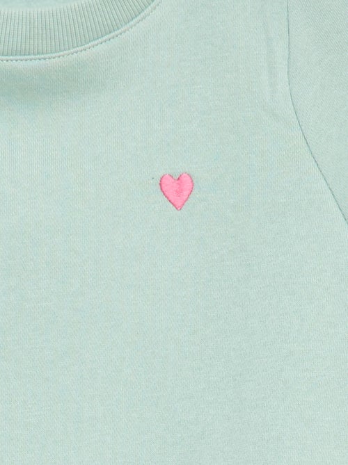 Sweat en molleton avec broderie et fronces aux épaules - Kiabi