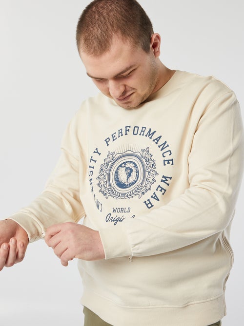 Sweat en molleton avec imprimé - collection facile à enfiler - Kiabi