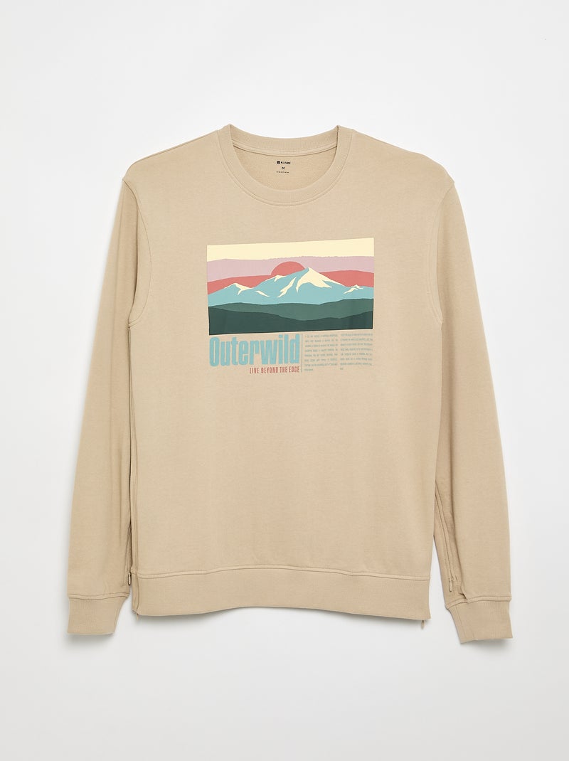 Sweat en molleton avec imprimé - collection facile à enfiler Blanc - Kiabi