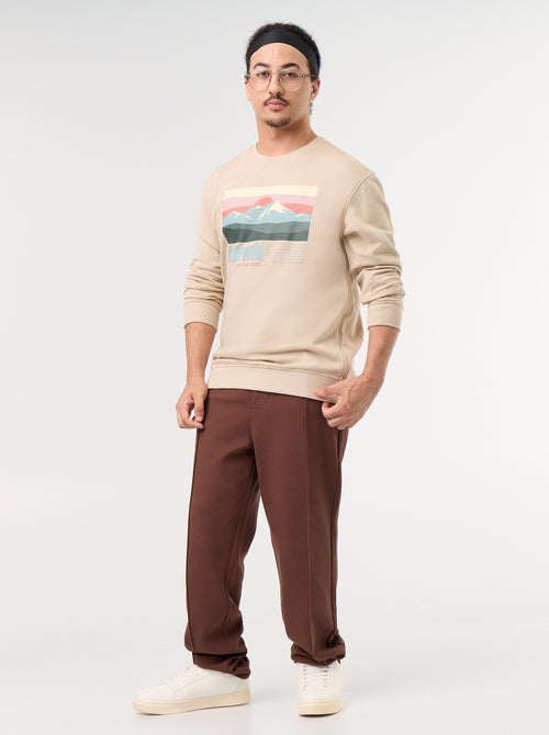 Sweat en molleton avec imprimé - collection facile à enfiler - Kiabi
