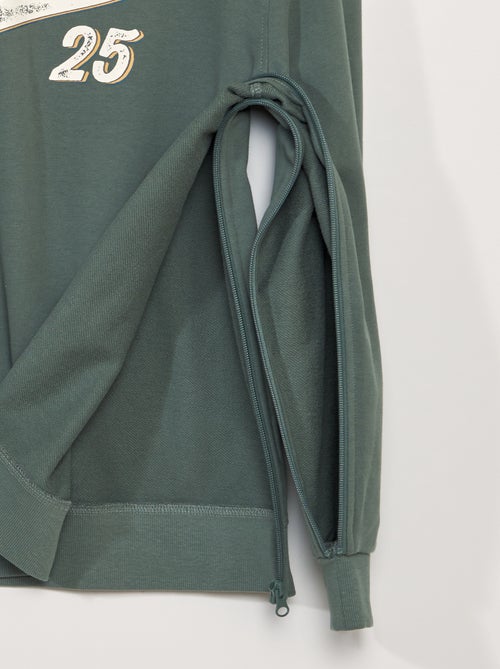 Sweat en molleton avec imprimé - collection facile à enfiler - Kiabi