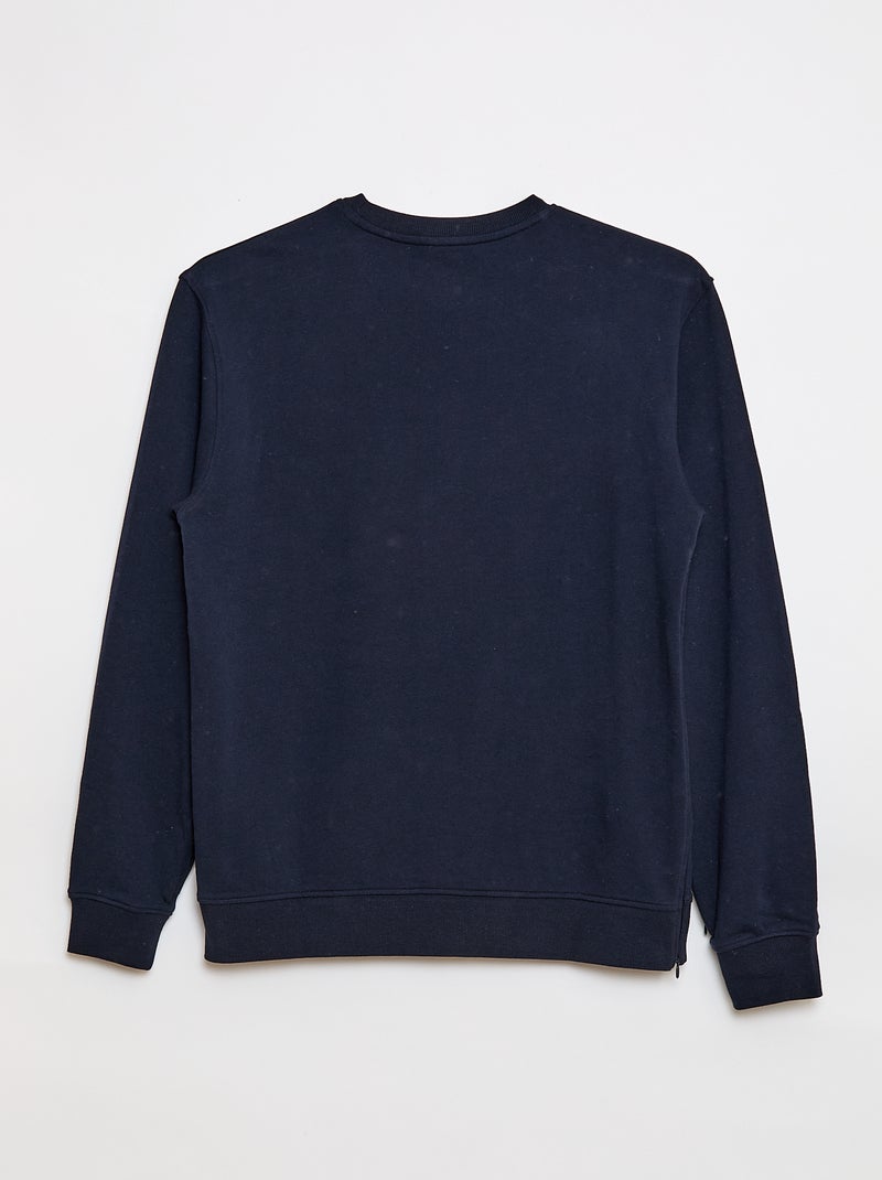 Sweat en molleton avec imprimé -  Facile à enfiler Bleu - Kiabi