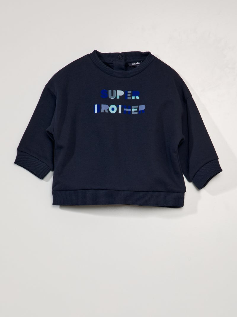 Sweat en molleton avec imprimé Bleu - Kiabi