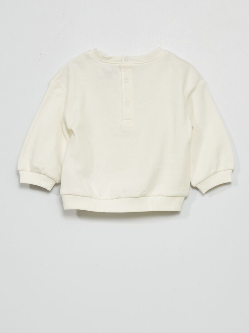 Sweat en molleton avec imprimé fantaisie Blanc - Kiabi