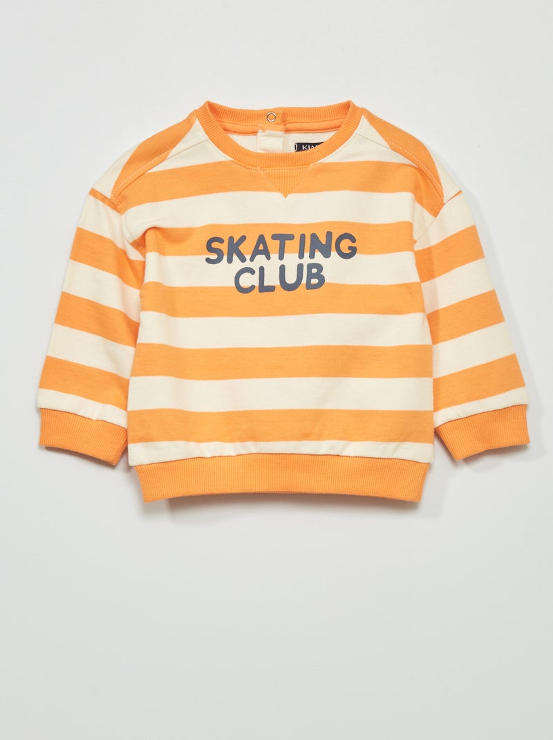 Sweat en molleton avec imprimé Orange - Kiabi