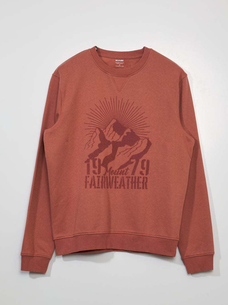 Sweat en molleton avec imprimé Rose - Kiabi