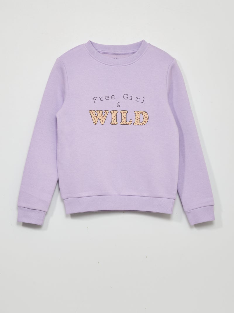 Sweat en molleton avec imprimé Violet - Kiabi