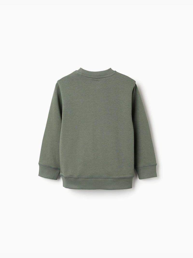 Sweat en molleton avec imprimé ZY en relief Vert foncé - Kiabi