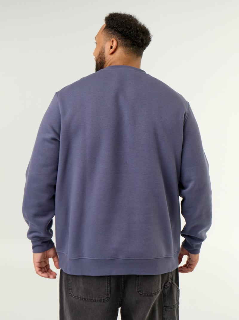 Sweat en molleton avec inscription Bleu - Kiabi