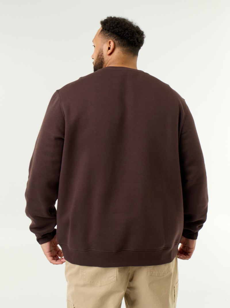 Sweat en molleton avec inscription Marron - Kiabi