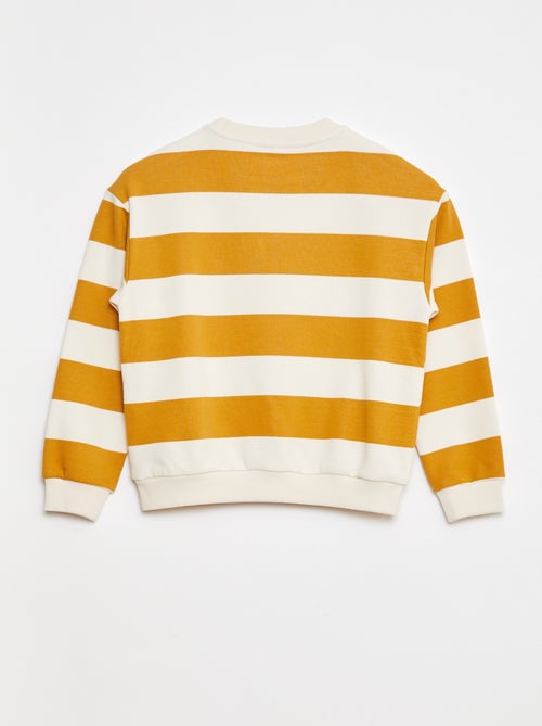 Sweat en molleton avec manches contrastées - Kiabi
