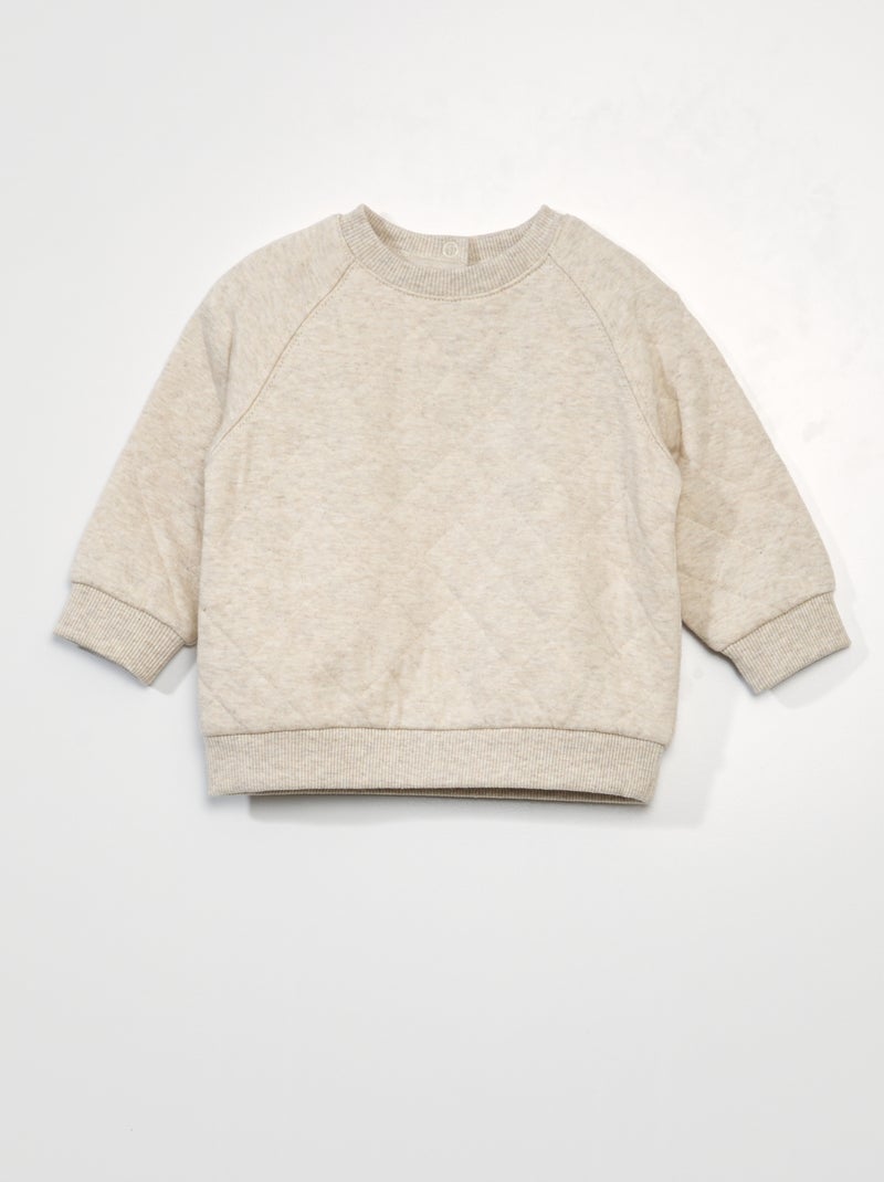 Sweat en molleton Beige - Kiabi