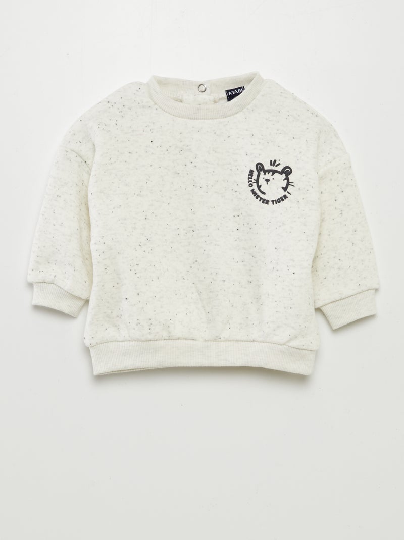 Sweat en molleton Beige - Kiabi